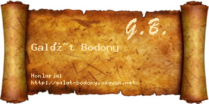 Galát Bodony névjegykártya